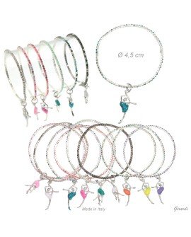 Bracelet élastique strass et breloque gymnaste