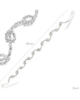 Bijou de chignon argenté avec strass